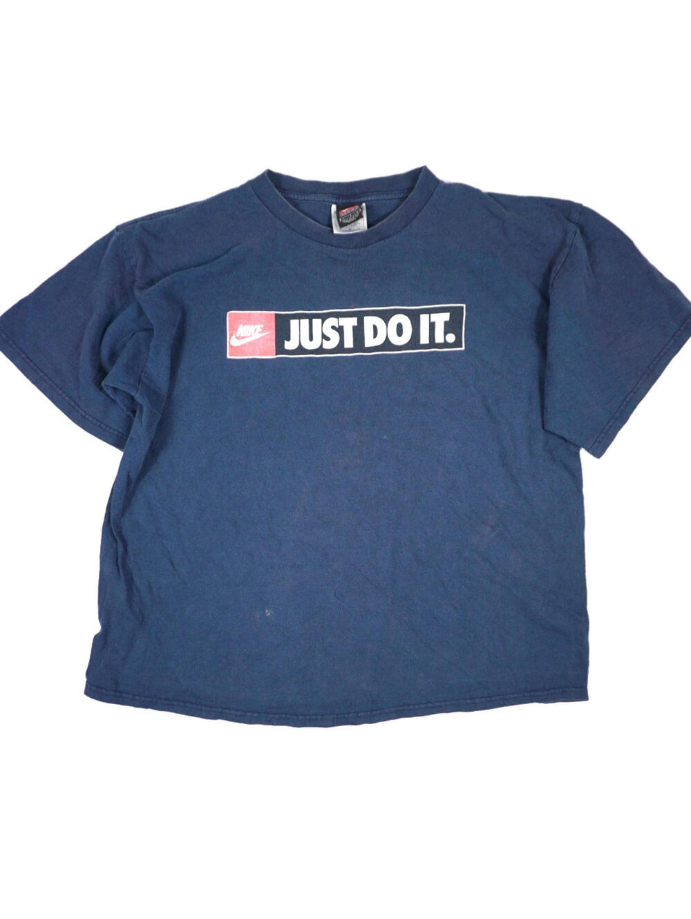 Vintage Nike Just Do It T Shirt Mens Large Blue Black Tag 2000s Box Logo Graphic